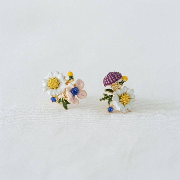 Petal- Gold Plated Drip Glaze Stud Earrings