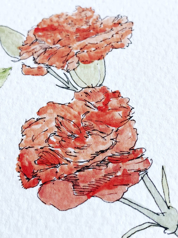 Ohio State Flower Map - ART PRINT  : Watercolor / 8" x 10"
