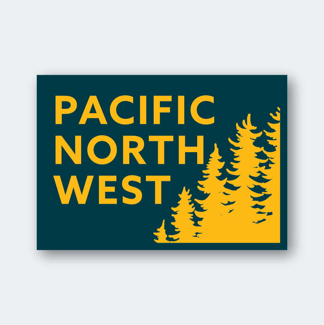 Treeline PNW Sticker: 3.44" x 2.4" - Pine & Moss