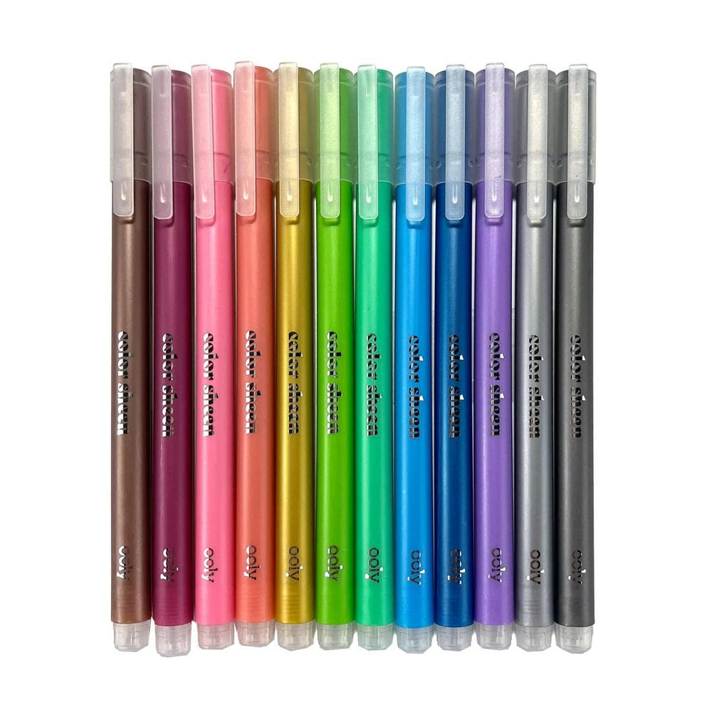 Color Sheen Metallic Gel Pens - Set of 12 - Pine & Moss