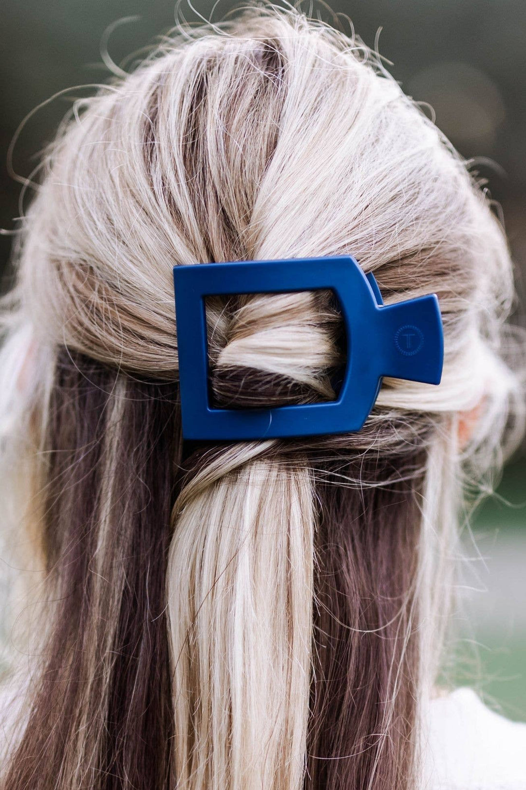 Square Flat Hair Clip | Med. | Midnight Rain - Pine & Moss