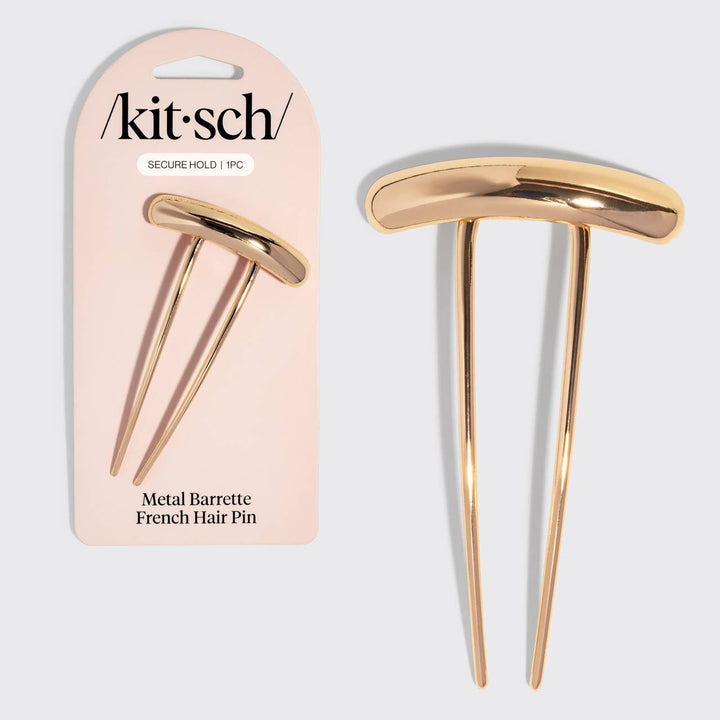 Mini Metal Barrette French Hair Pin - Gold
