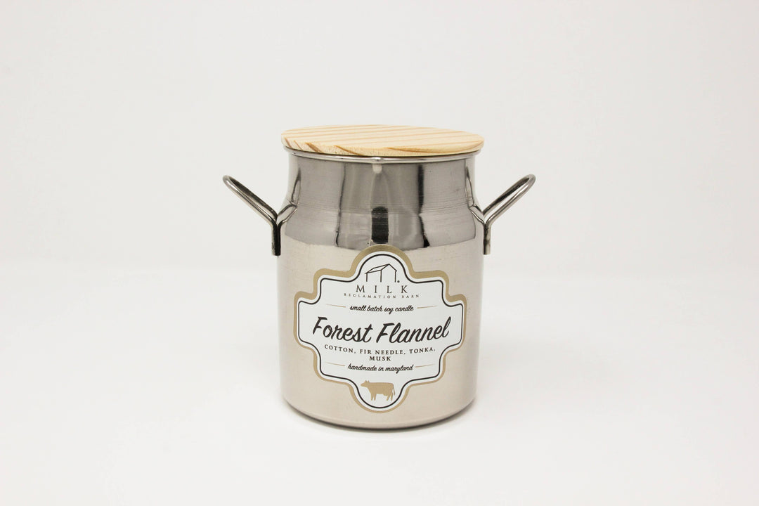 Milk Churn Forest Flannel Candle