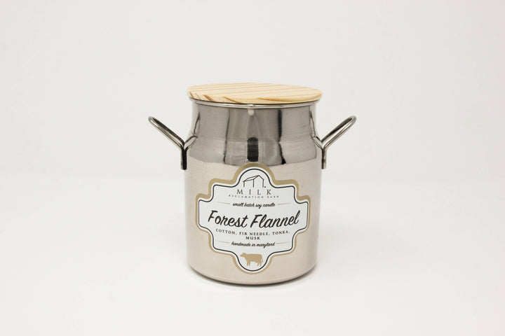 Milk Churn Forest Flannel Candle