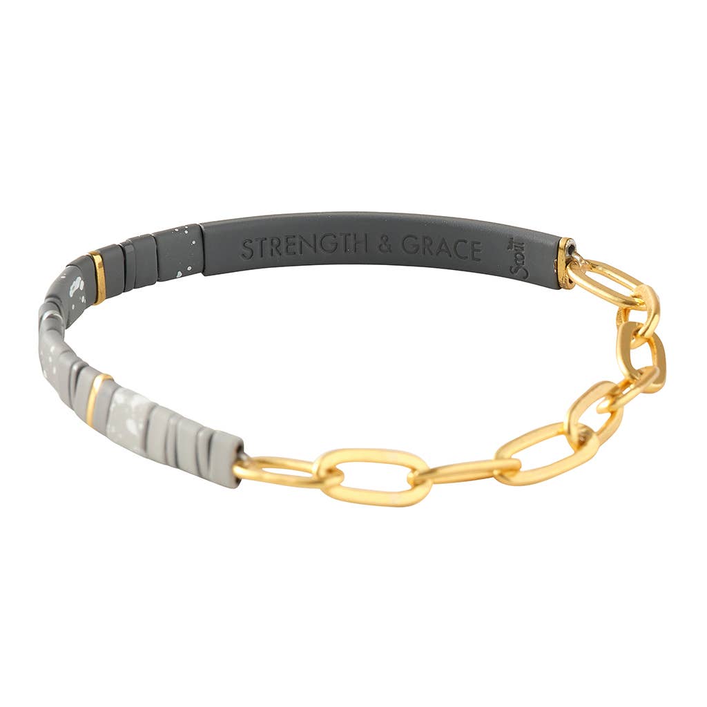 Good Karma Ombre w/Chain Bracelet - Strength & Grace Charcoa