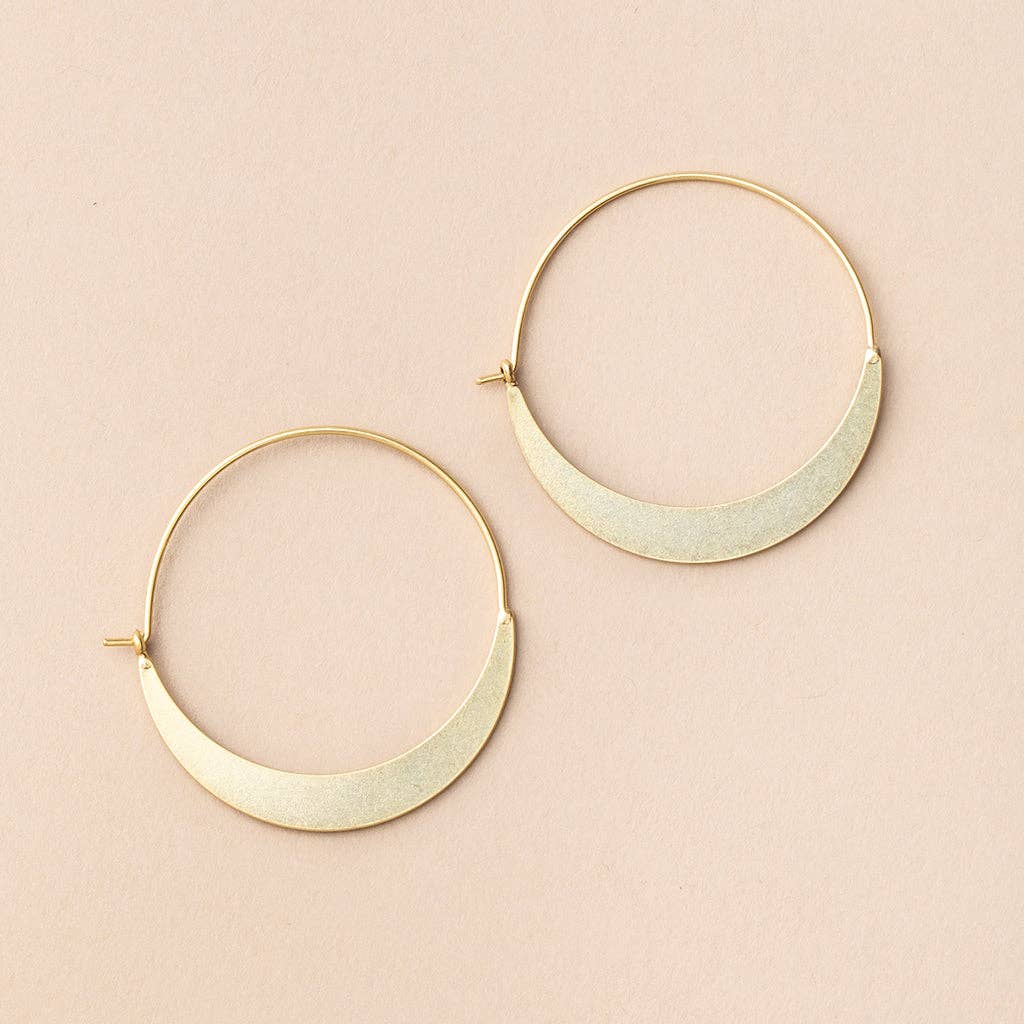 Refined Earring Collection - Crescent Hoop/Gold - Pine & Moss