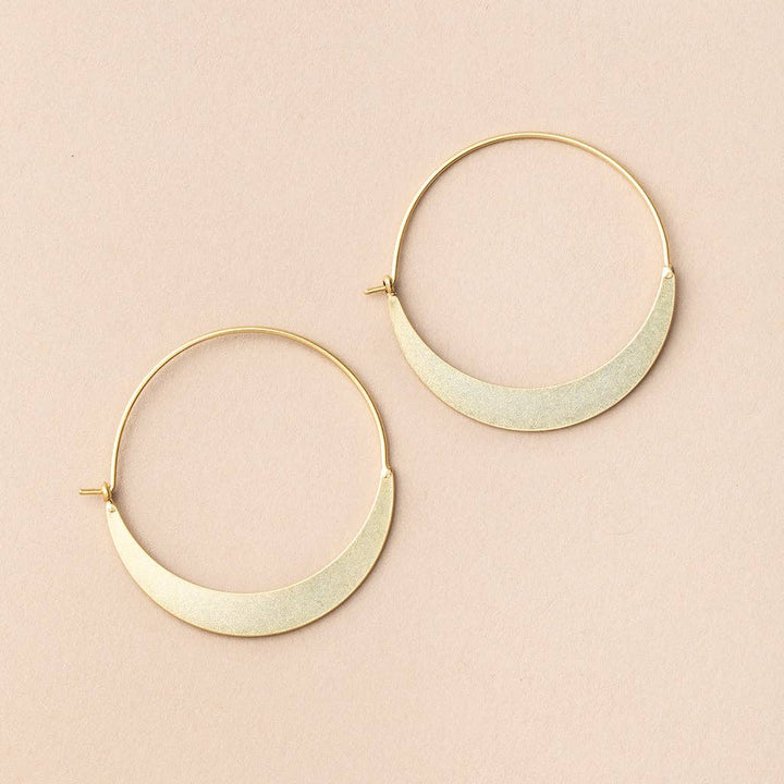 Refined Earring Collection - Crescent Hoop/Gold - Pine & Moss