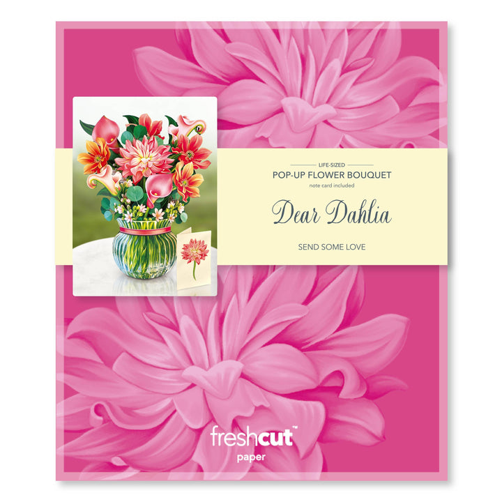 Dear Dahlia Pop-up Greeting Cards - Pine & Moss