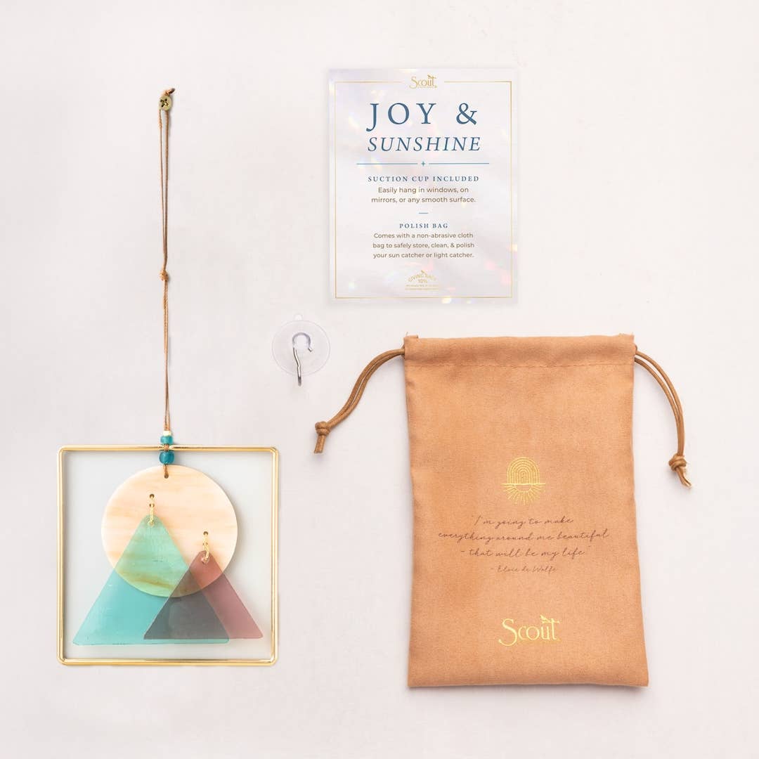 Stained Glass Light Catcher - Sunset Mountains