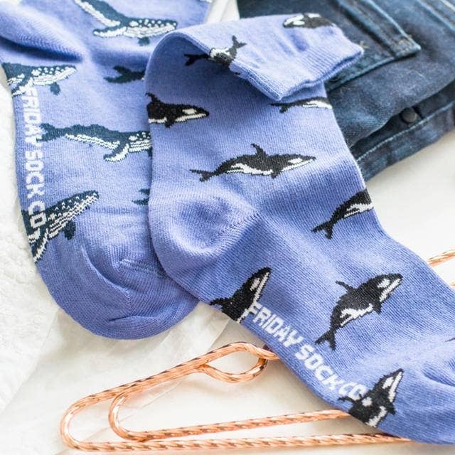 Men’s Humpback Whale &amp; Orca Mid-Calf  Socks