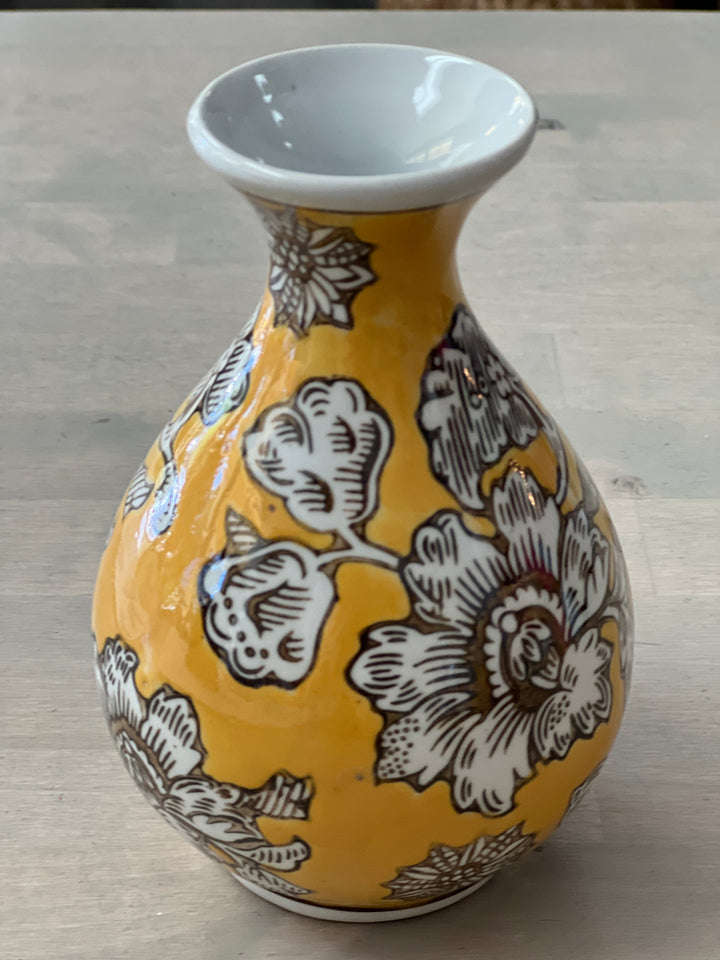 Floral Mustard Hand-crafted Vase- 3 Designs