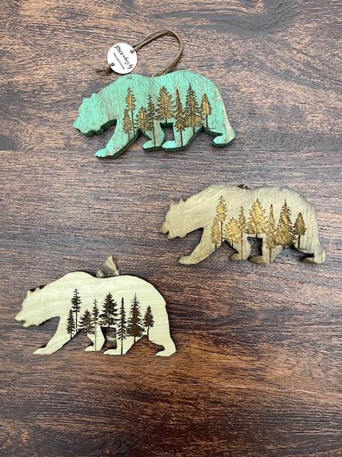 Ginger & The Huth Wood Animal Ornaments - Pine & Moss