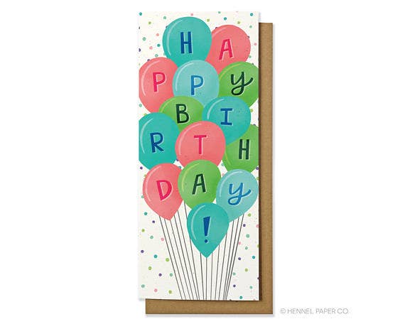 Birthday Money Card - Balloons