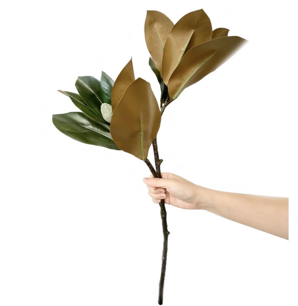 Artificial Magnolia-Lifelike Stem Real Touch Leaves- 30” - Pine & Moss