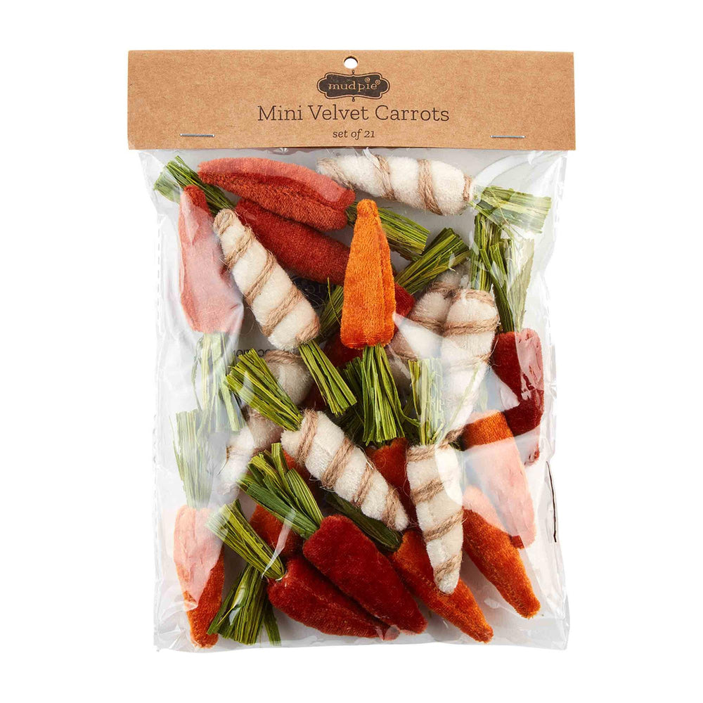Mini Velvet Carrots Set - Pine & Moss
