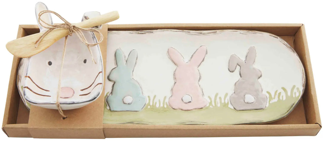 Bunny Dip Cup and Tray Set - Pine & Moss