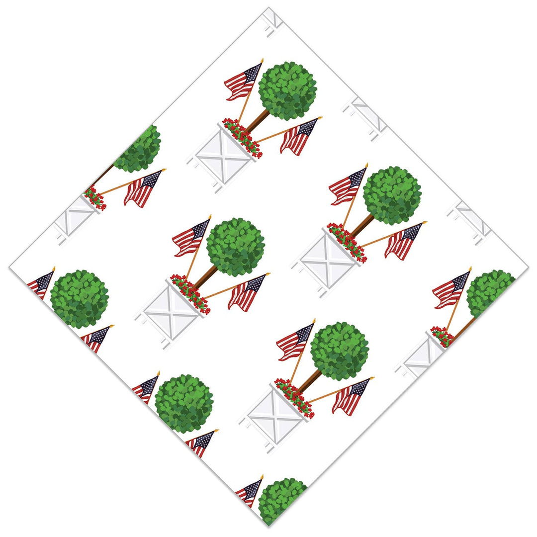 Patriotic Topiary Tree Paper Cocktail Napkins | Pack of 20