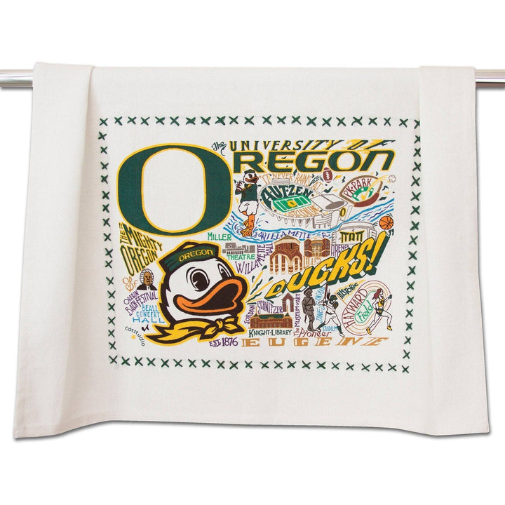 Catstudio- Oregon, University of Collegiate Dish Towel - Pine & Moss