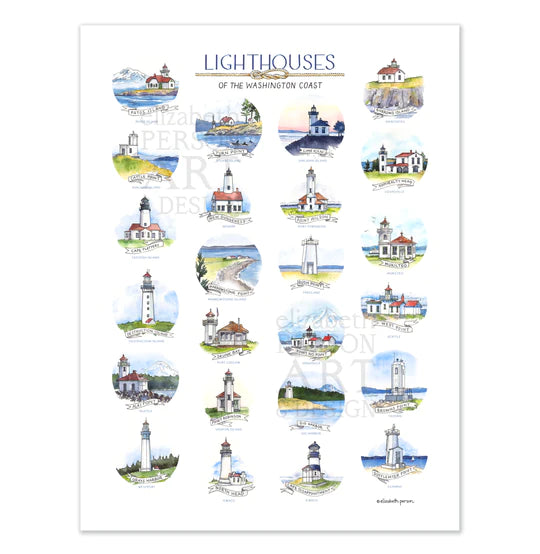 Elizabeth Person Art- Lighthouses of the Washington Coast
