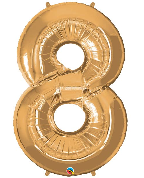 34" Number Foil Balloons, Gold