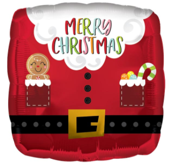 Merry Christmas Square Foil balloon, 18"