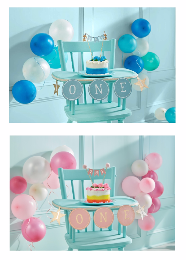 Paper Highchair Banner and Cake Topper