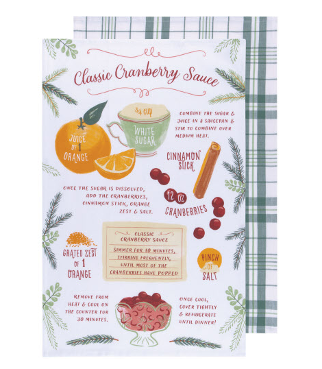 Cranberry Sauce recipe- kitchen towel - Pine & Moss