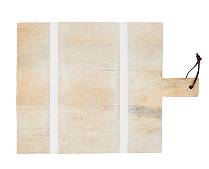White & Natural Square Charcuterie Board - Pine & Moss