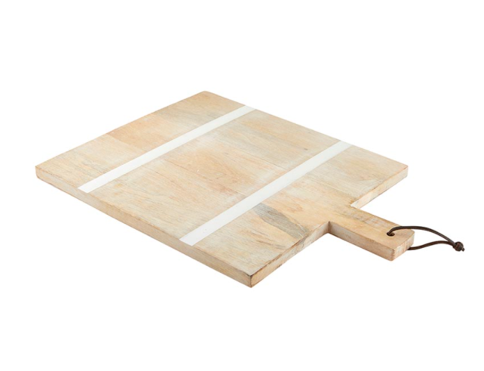 White &amp; Natural Square Charcuterie Board - Pine &amp; Moss
