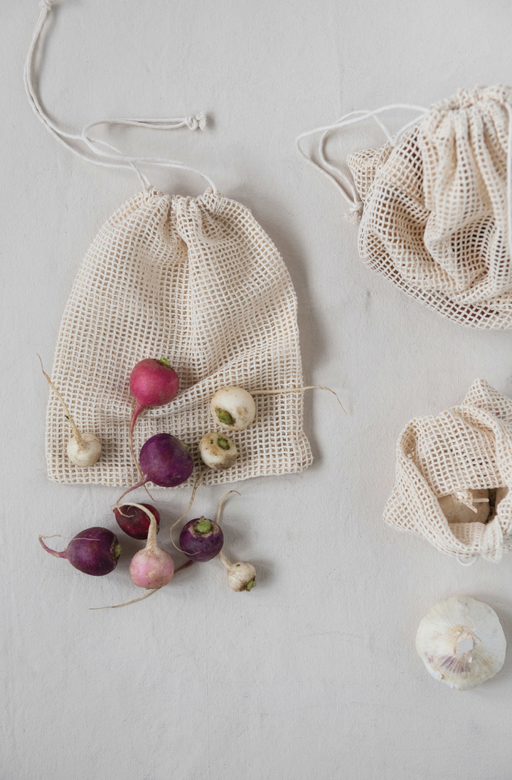 Cotton Mesh Food Bags- Set of 3