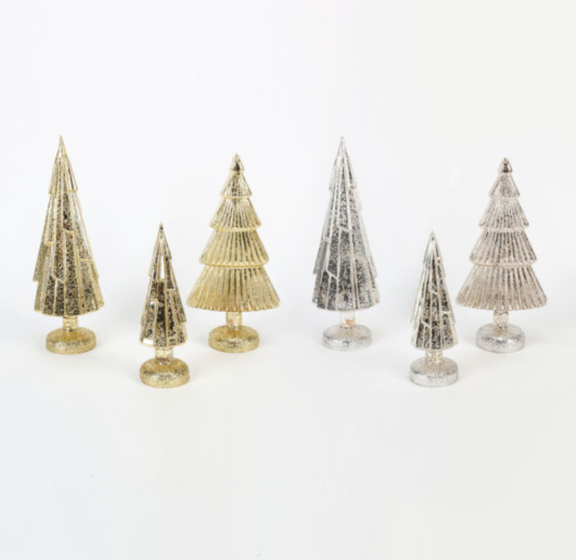 Mercury Glass Trees- Gold or Silver