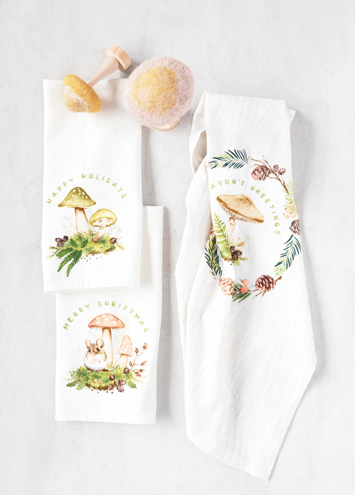 Mushroom Tea Towel - 3 Designs