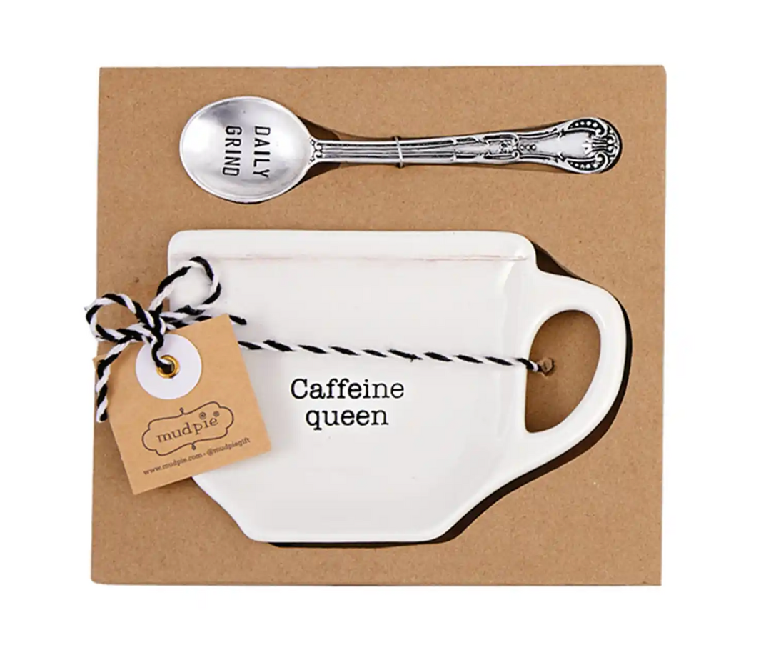 Caffeine Coffee Mug Spoon Rest Set - Pine & Moss