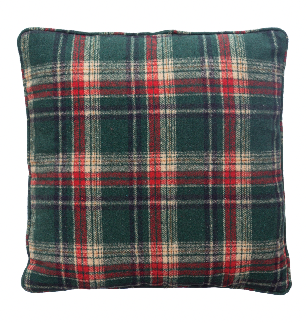 Brushed Green or Blue  Flannel Pillow