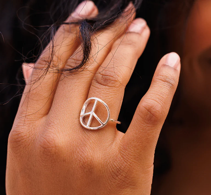 Pura Vida Peace Sign Ring