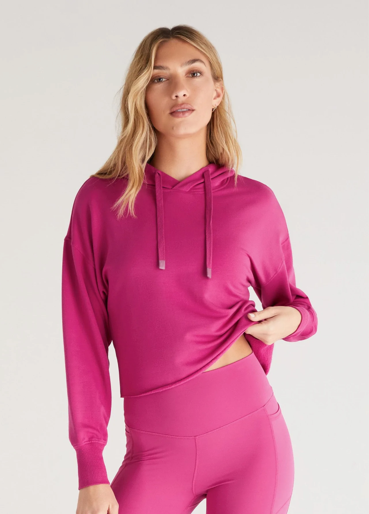 Hit the Road Hoodie by Z Supply- Jewel Pink