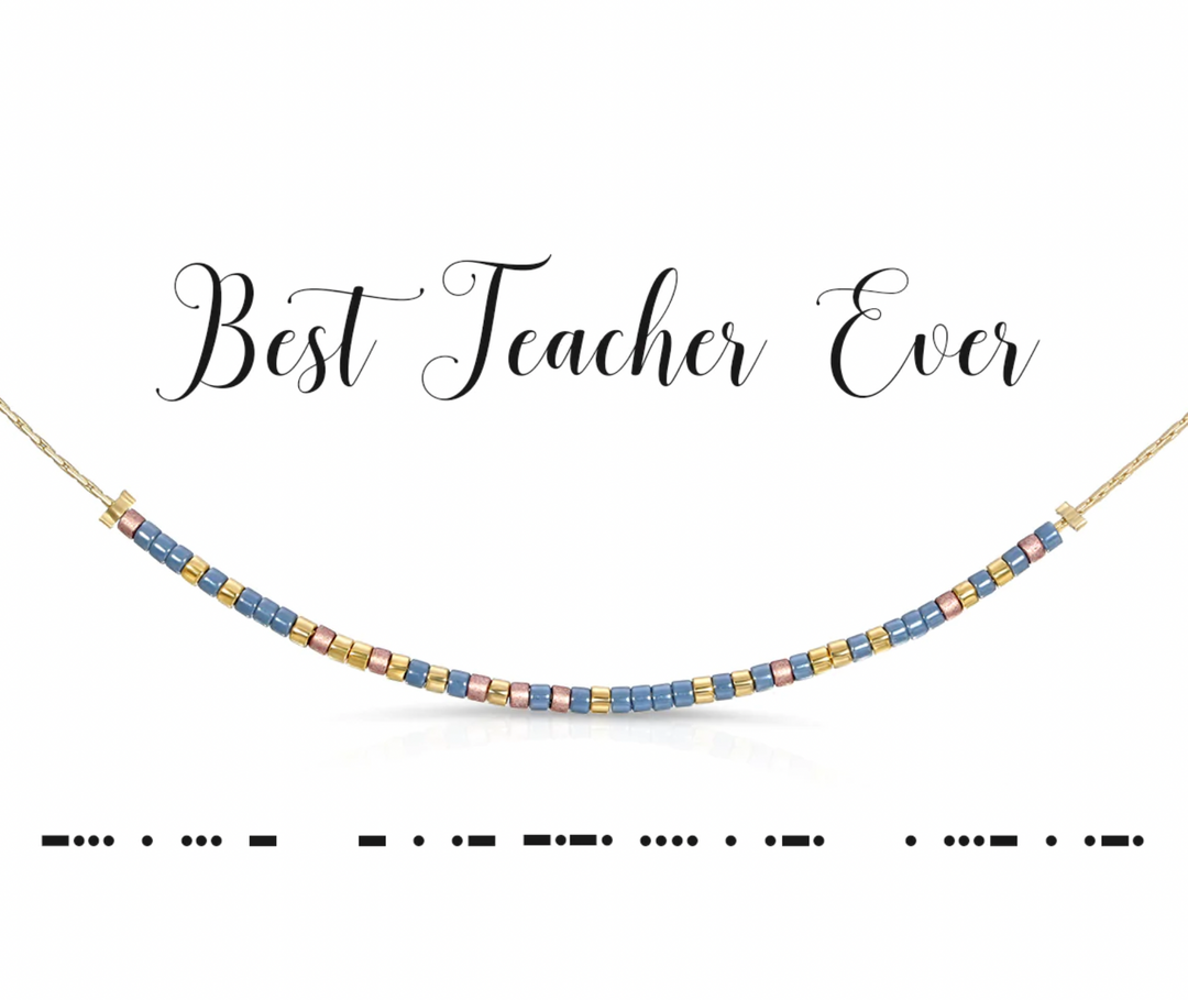 Dot & Dash- Best Teacher Ever Necklace