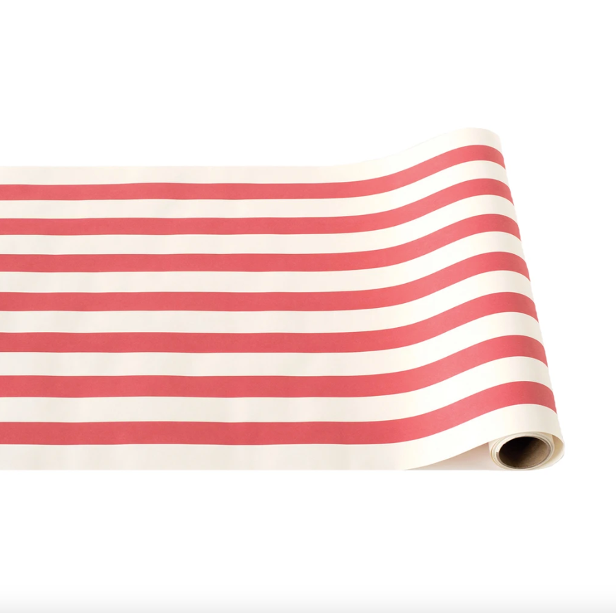 Red Classic Stripe Table Runner - Pine & Moss