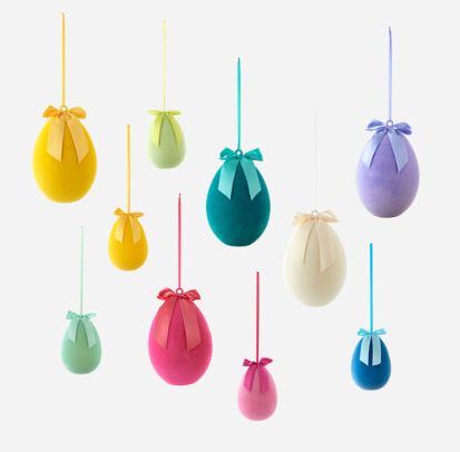 Flocked Hanging Eggs