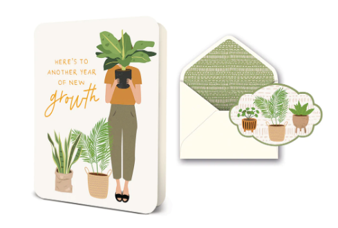 Here's To Another Year of Growth - Greeting Card