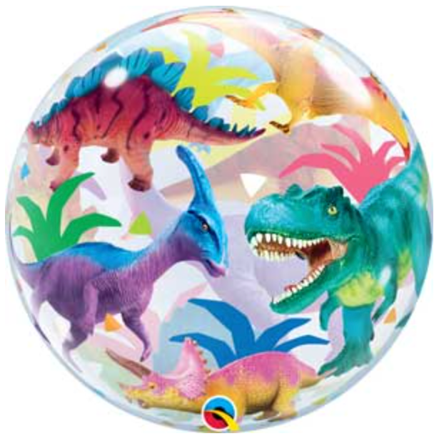 Colorful Dinosaur Bubble Balloon- 22"
