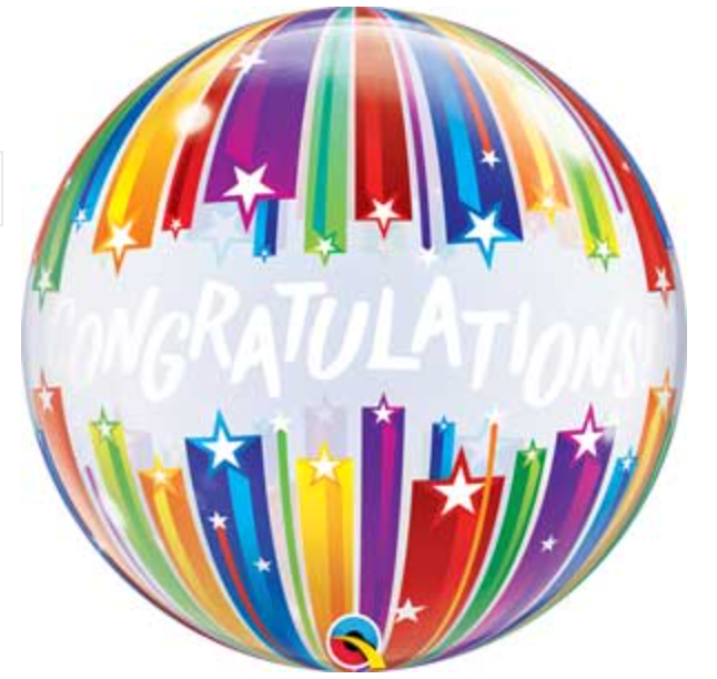 Congrats Shooting Star Bubble Balloon- 22"