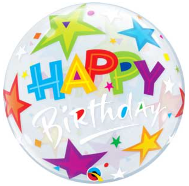 Birthday Brilliant Stars- Bubble Balloon - Pine & Moss