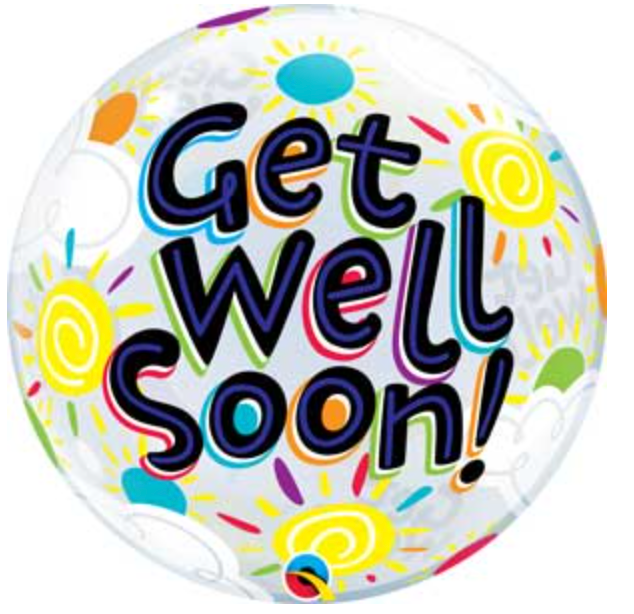 Get Well Sunny Day Bubble Balloon- 22"