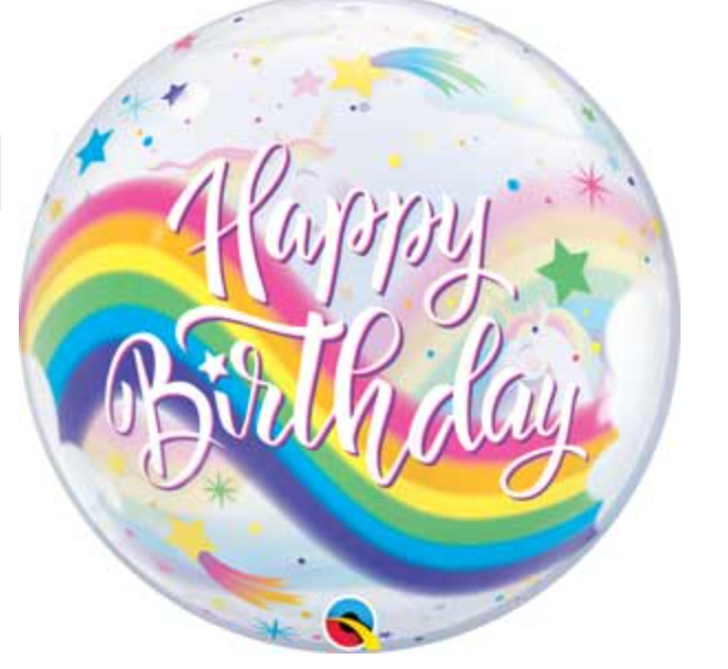 Bubble Birthday Unicorn Bubble Balloon