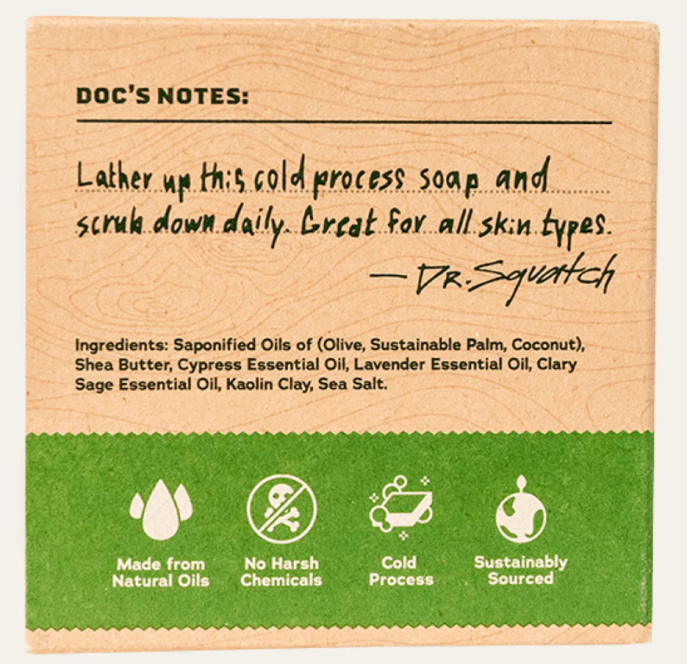 Dr. Squatch- Alpine Sage Soap - Pine & Moss