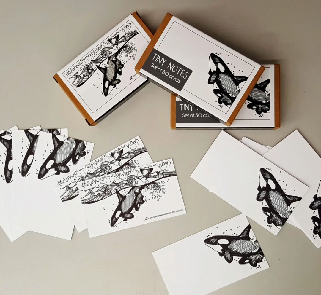 Corvidae Tiny Note Cards- Various Designs - Pine & Moss