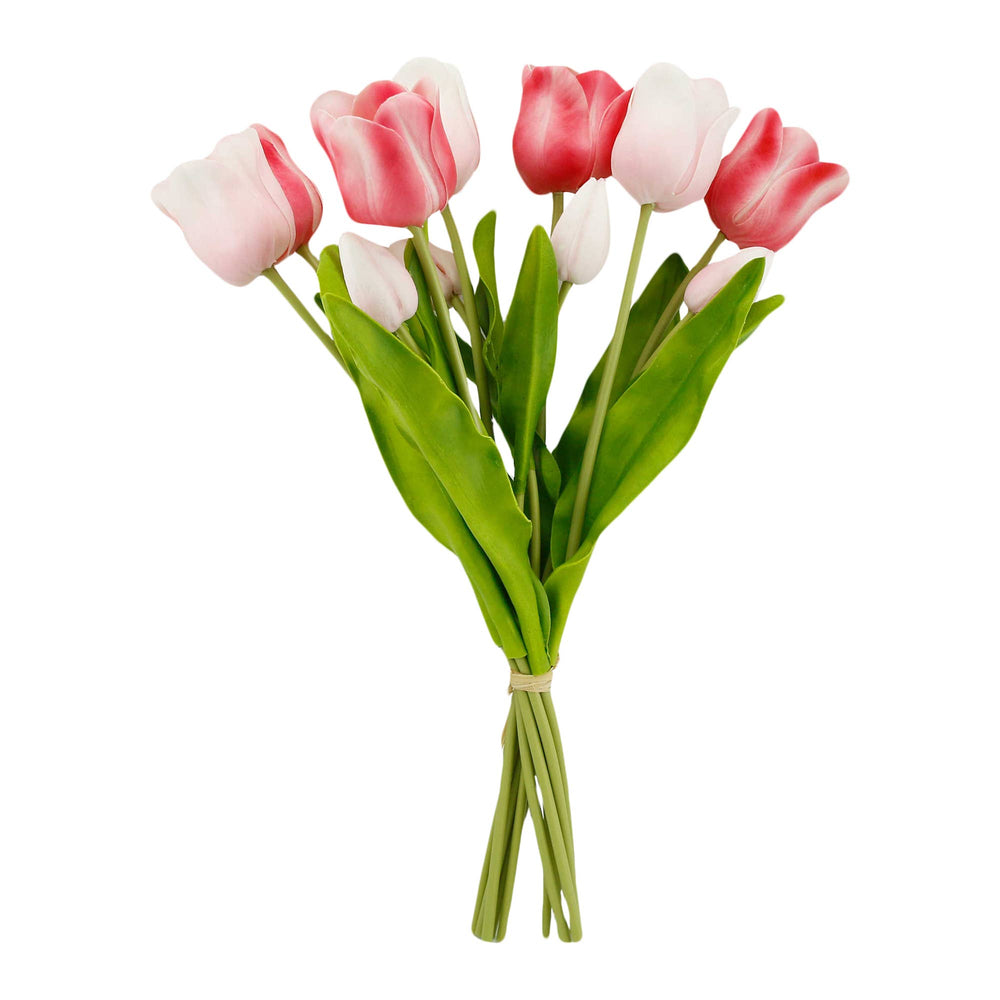Elegant Holland Tulip Bloom and Buds Bundle: Shades of Beauty Pink- Sold Individually - Pine & Moss