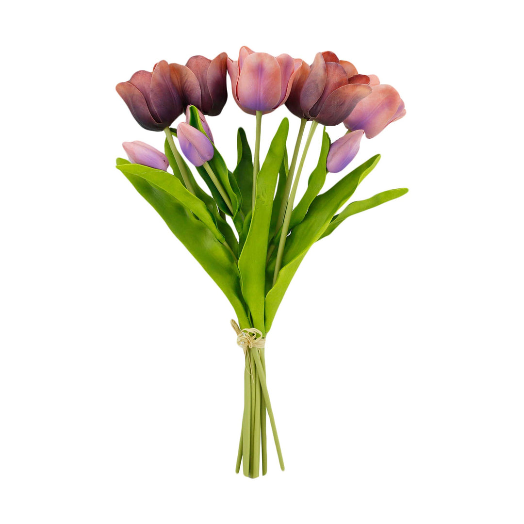 Elegant Holland Tulip Bloom and Buds, Mauve Wisteria - 18” Sold Individually