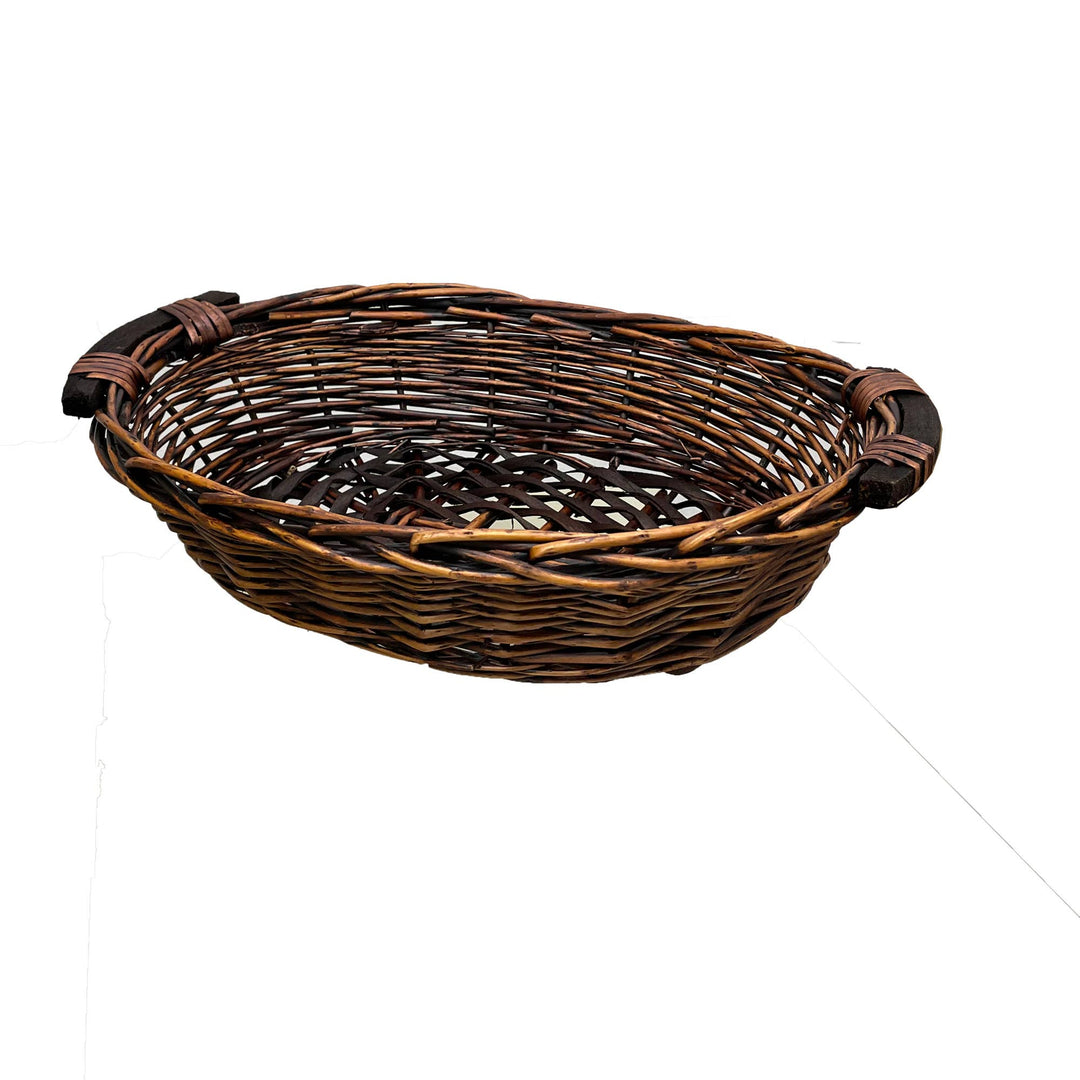 Oval Willow Tray Dark Brown Finish- 12”